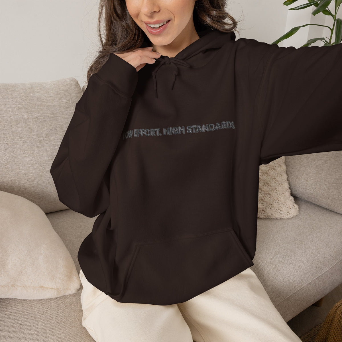 “Low Effort. High Standards.” Motivational Hoodie