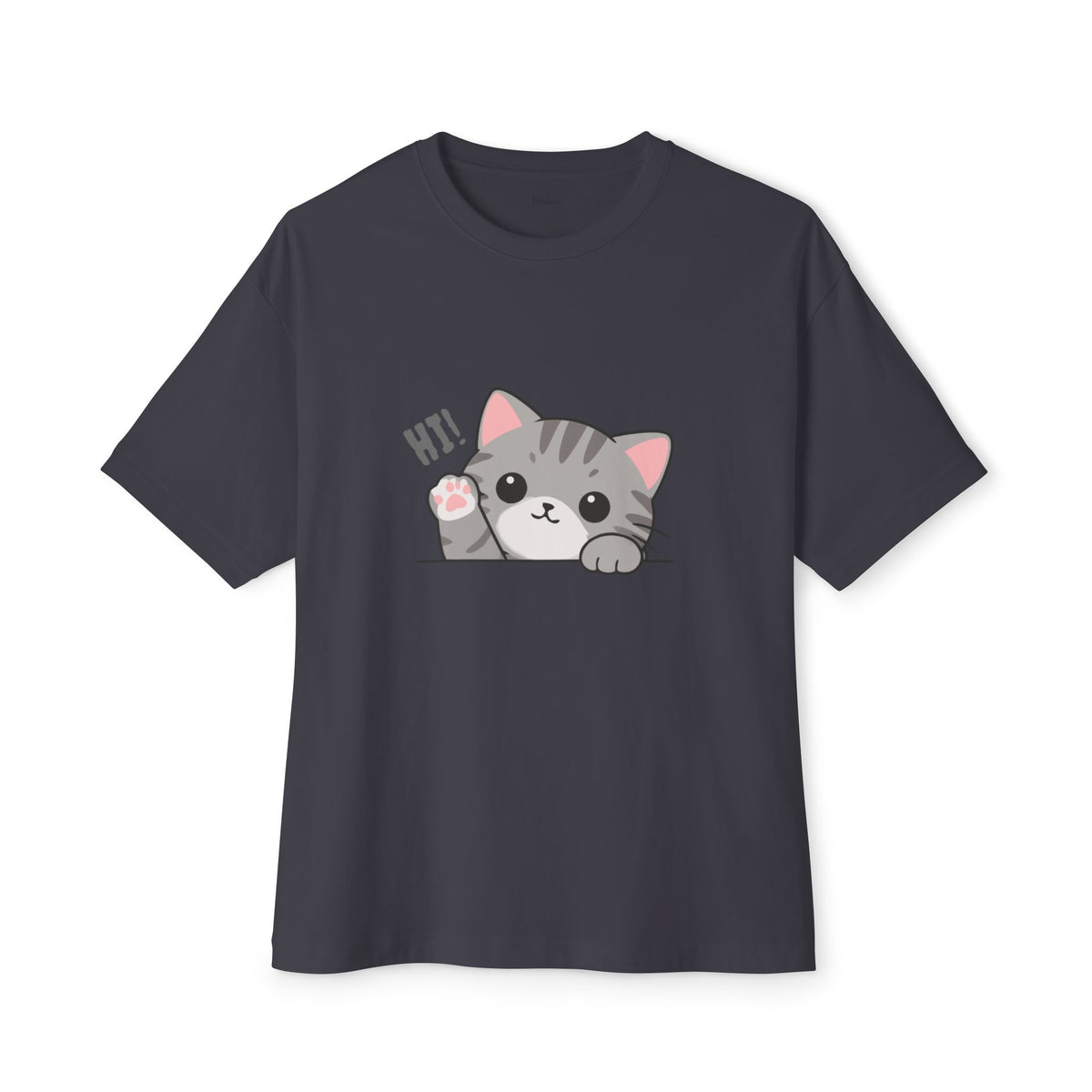 Cute Cat “Hi!” Graphic T-Shirt