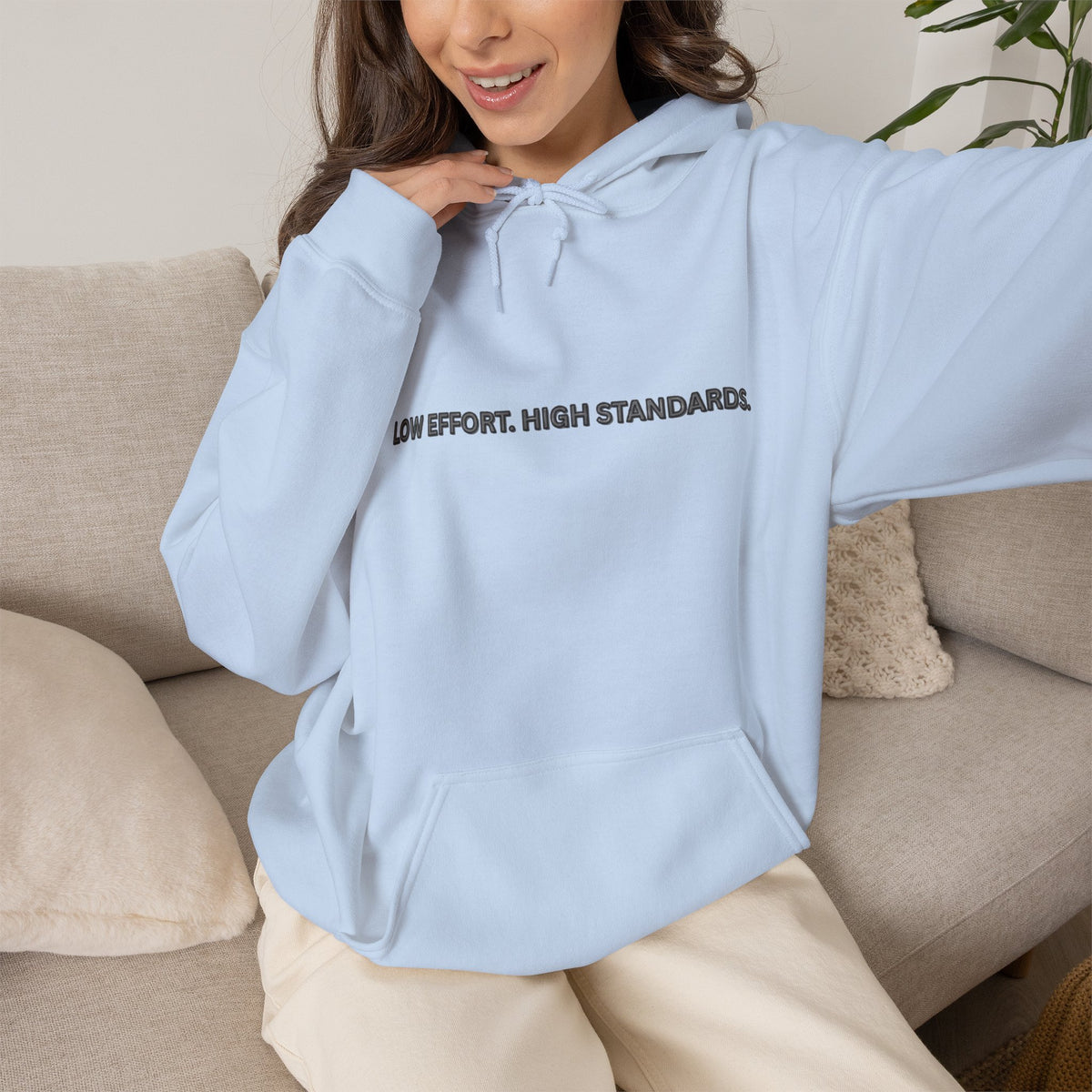 “Low Effort. High Standards.” Motivational Hoodie