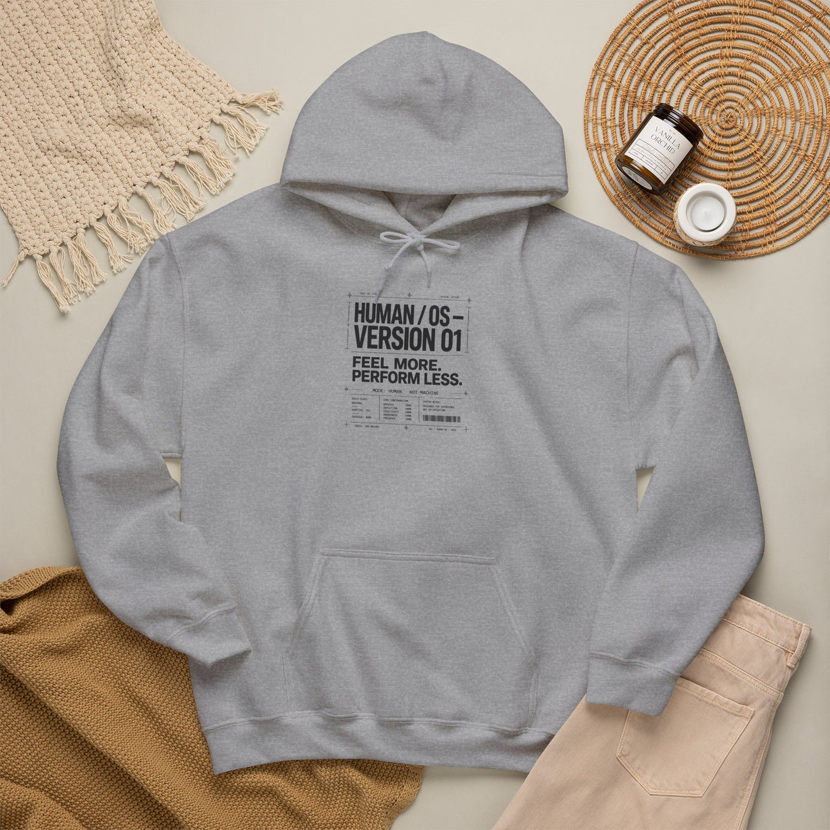 Human OS Version 01 Feel More Perform Less Hoodie