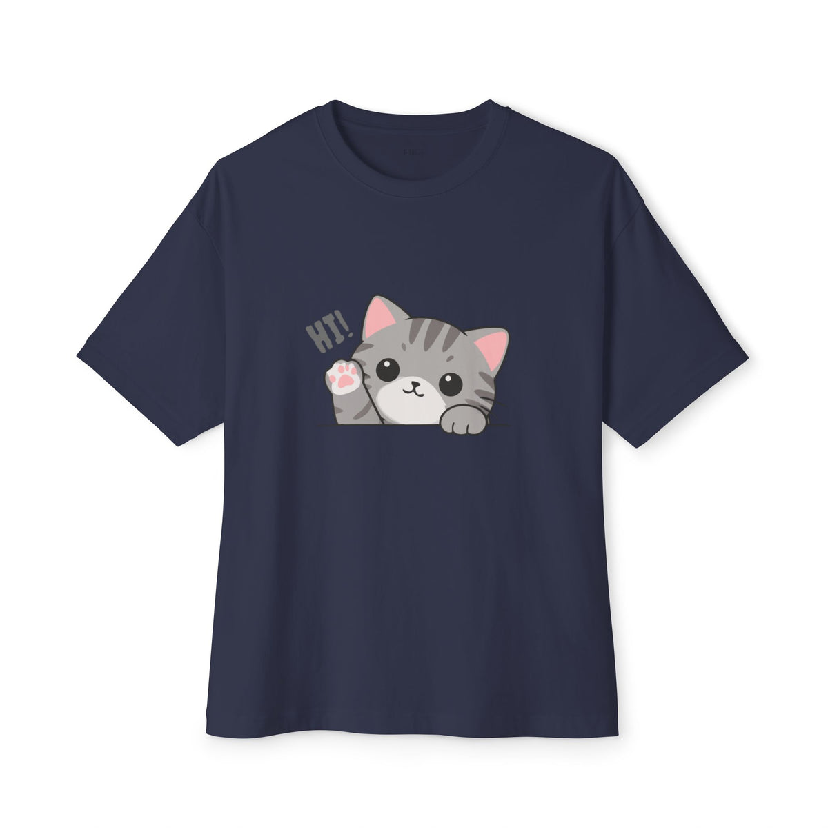 Cute Cat “Hi!” Graphic T-Shirt