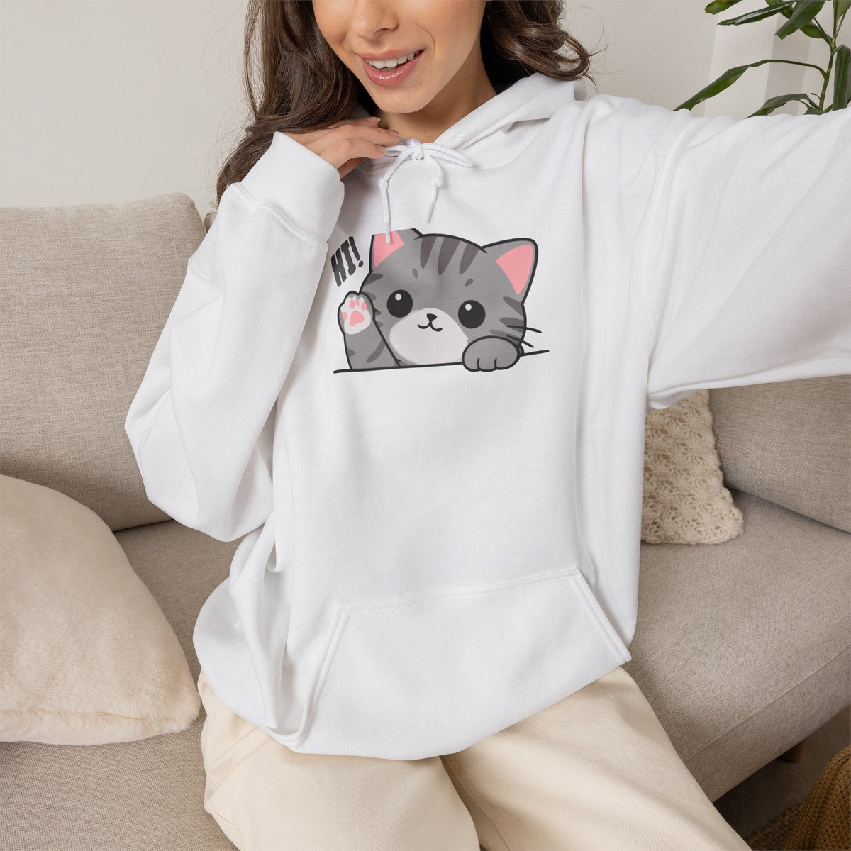 Cute Cat Hugging Hoodie