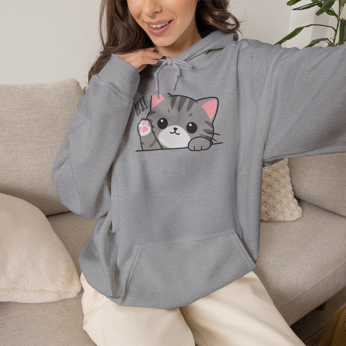 Cute Cat Hugging Hoodie