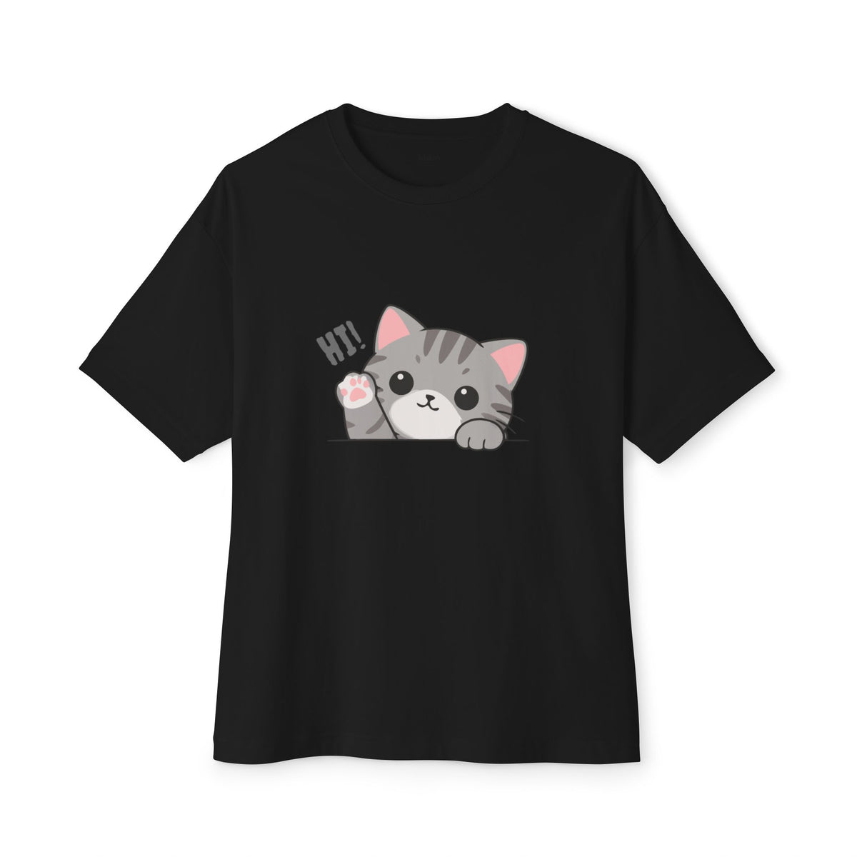 Cute Cat “Hi!” Graphic T-Shirt