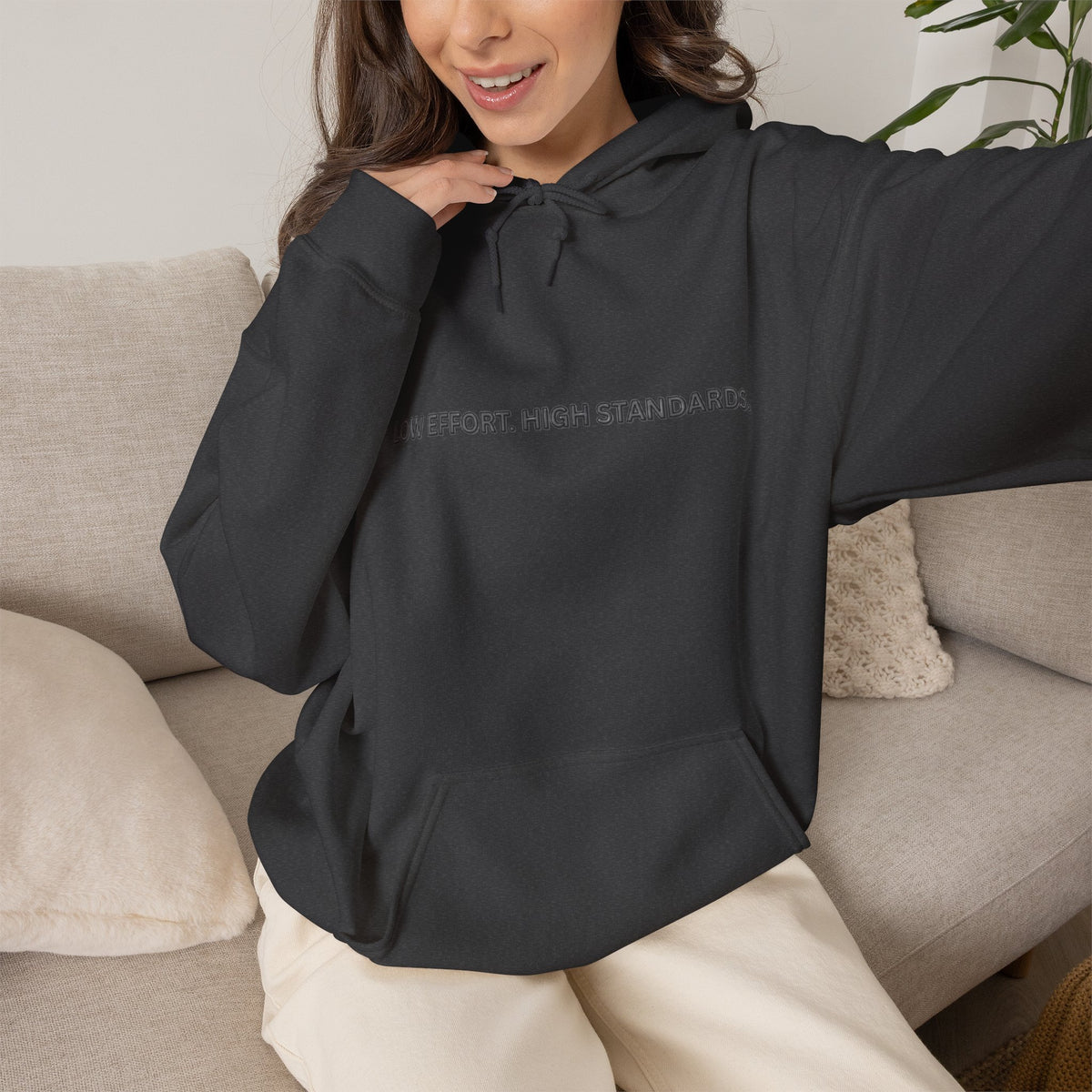 “Low Effort. High Standards.” Motivational Hoodie
