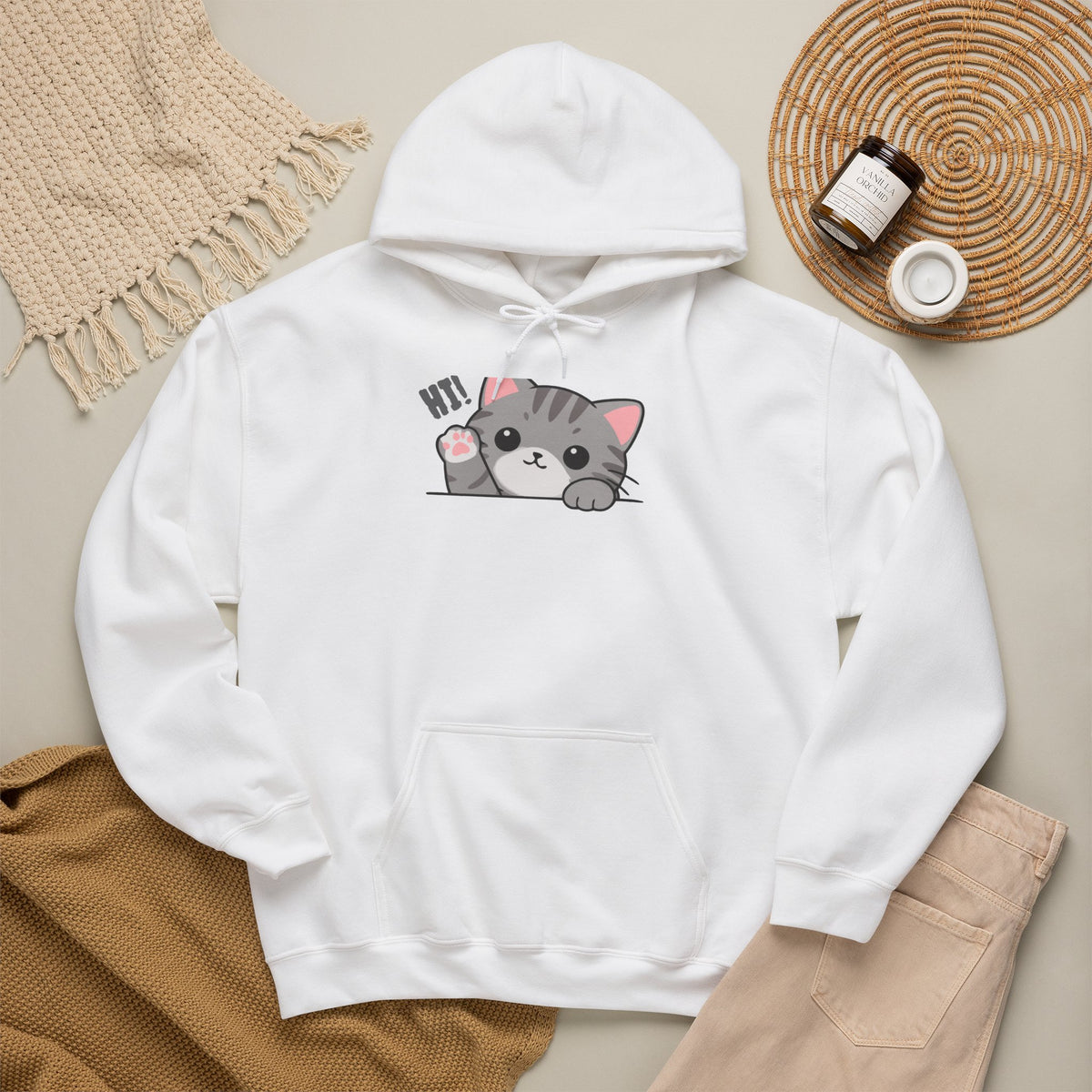 Cute Cat Hugging Hoodie