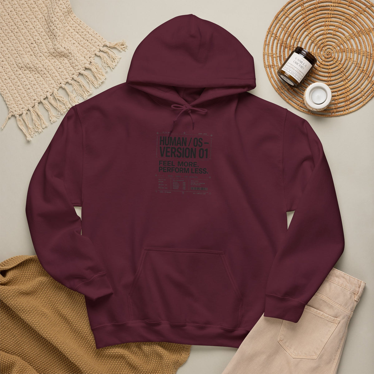 Human OS Version 01 Feel More Perform Less Hoodie