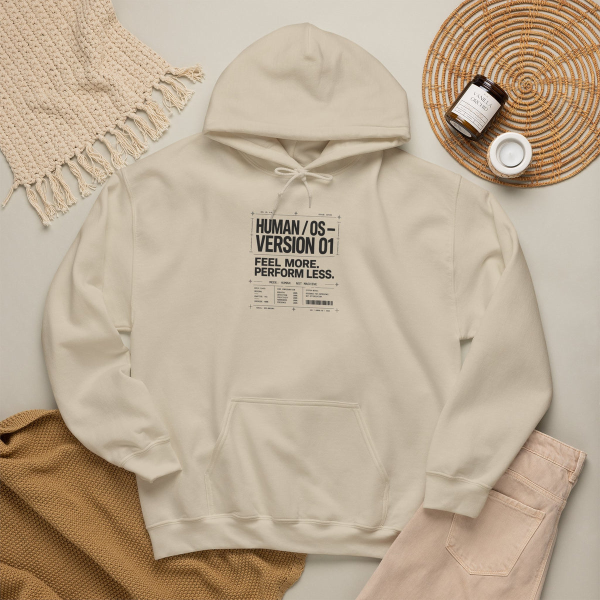 Human OS Version 01 Feel More Perform Less Hoodie