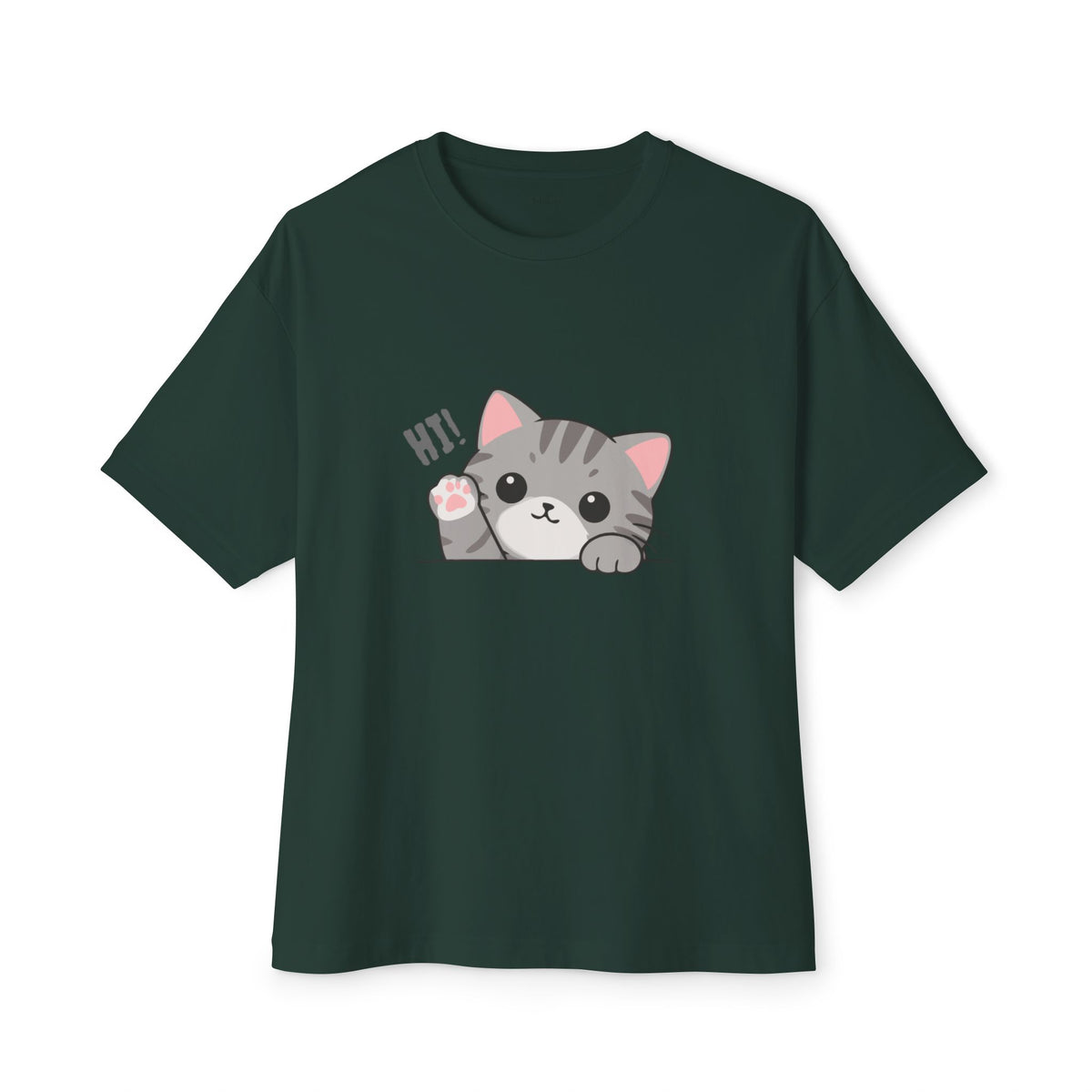 Cute Cat “Hi!” Graphic T-Shirt