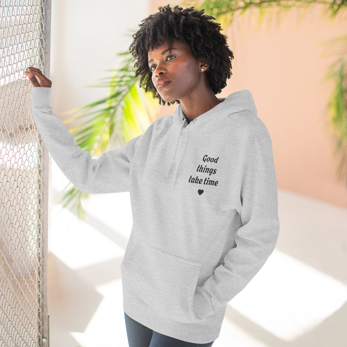 Three-Panel Fleece Hoodie