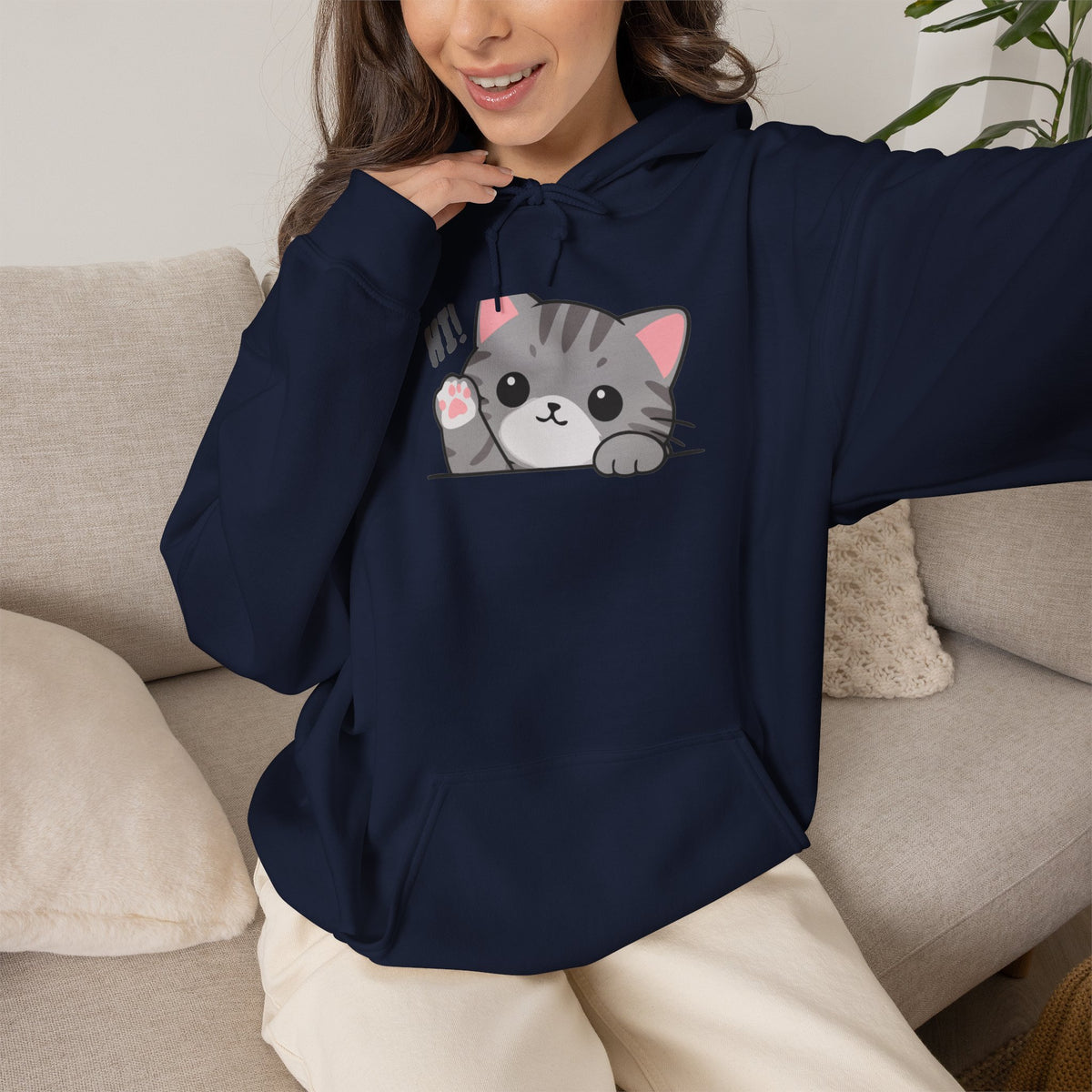 Cute Cat Hugging Hoodie