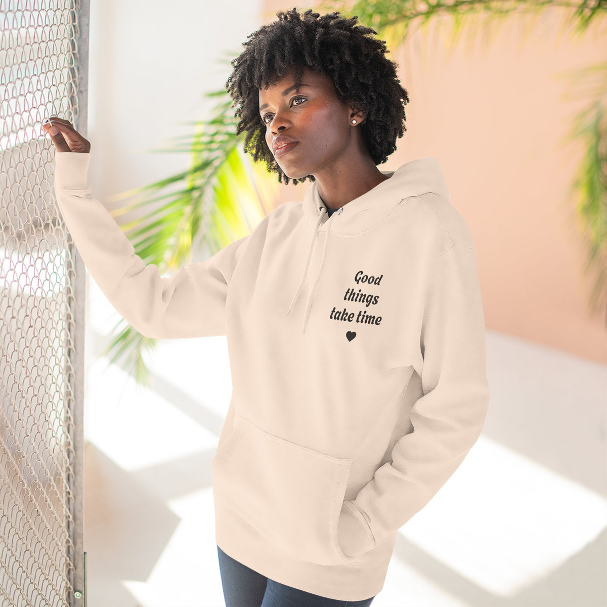 Three-Panel Fleece Hoodie