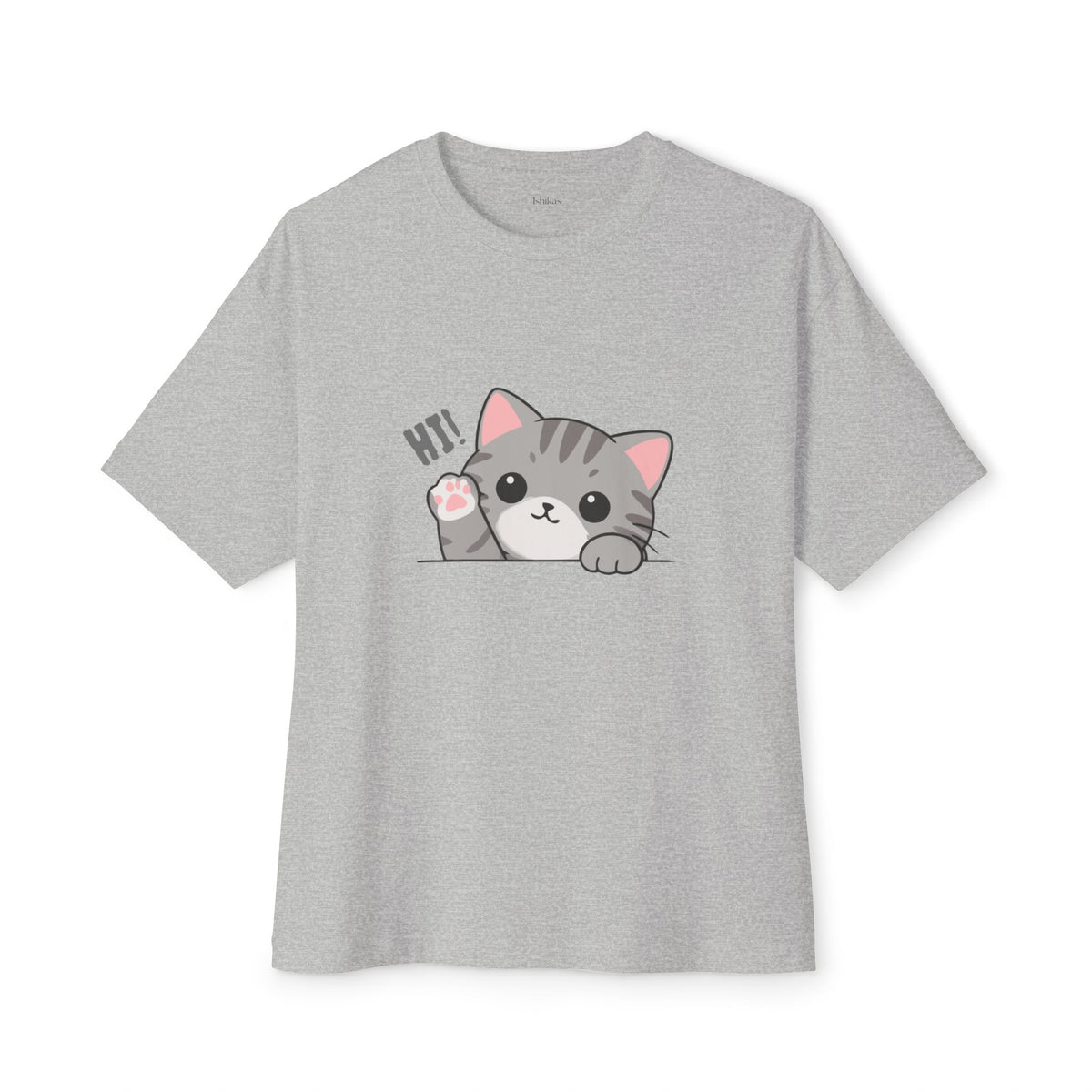 Cute Cat “Hi!” Graphic T-Shirt