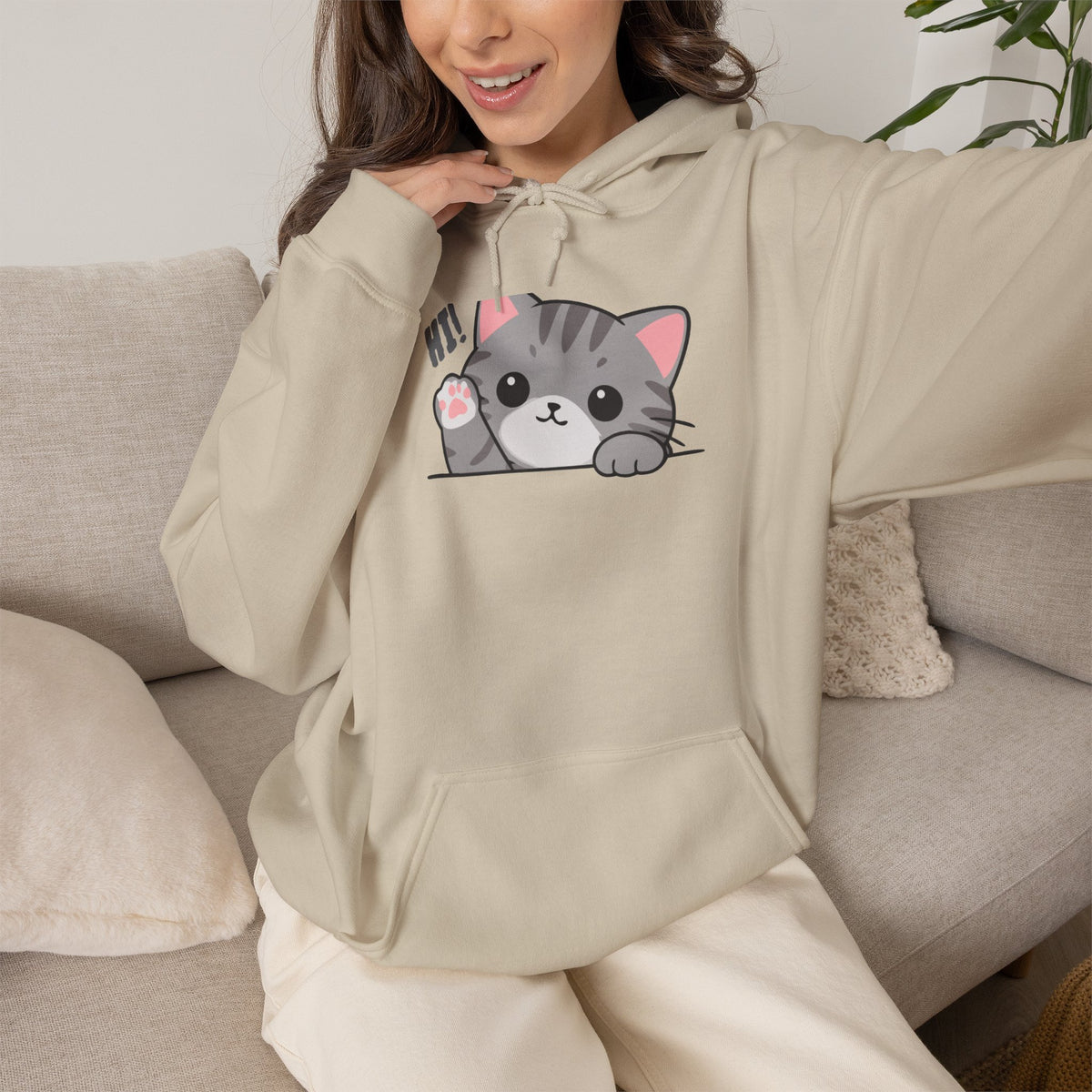 Cute Cat Hugging Hoodie