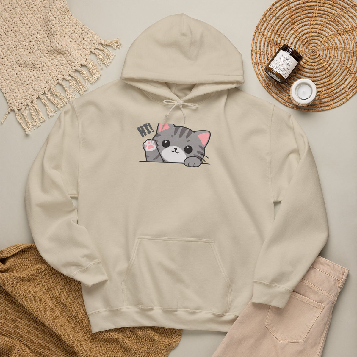 Cute Cat Hugging Hoodie