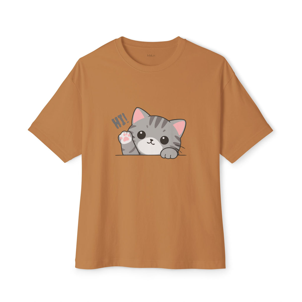 Cute Cat “Hi!” Graphic T-Shirt