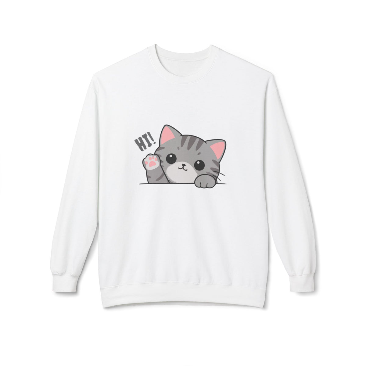 Cute “Hi!” Cat Sweatshirt | Cat Lovers | Cat Moms