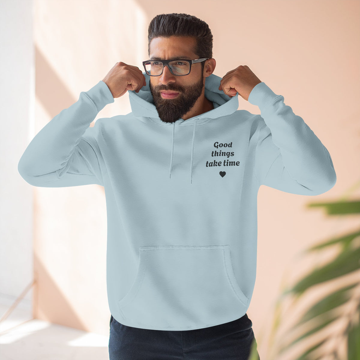 Three-Panel Fleece Hoodie